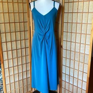 Michael Kors Dress Blue Teal Spaghetti Straps Summer Midi Dress